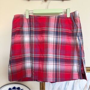 Golftini Skort Size 12 Plaid Side Zip Pockets Shorts